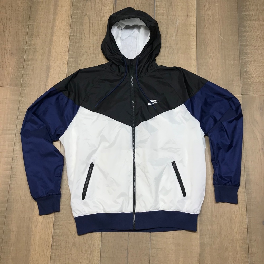 Nike Jacket Mens Size L Blue Black White Windrunner Colorblock Sportswear Street